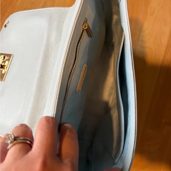 Tory Burch Light Blue Shoulder Bag with Gold Chain